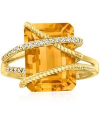Ross-Simons - Citrine And Diamond Ring - Lyst