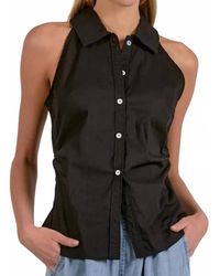 Elan - Posie Sleeveless Button-Down Top - Lyst