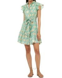 Oliphant - Ruffle Collar Button Mini Dress - Lyst