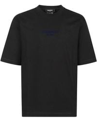 DSquared² - Relaxed-Fit Cotton T-Shirt With Bold Logo Embroidery - Lyst