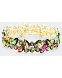 Fashnzfab - Glass Crystal Marquise Stone Cluster Stretch Bracelet Vitrail Medium - Lyst