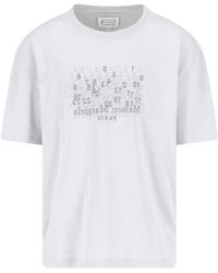 Maison Margiela - Cotton Crew Neck T-Shirt With Contrast Logo - Lyst