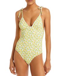 Solid & Striped - Olympia Printed Tie Shoulder One-piece Swimsuit - Lyst