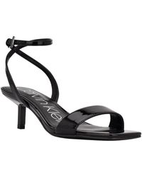 Calvin Klein - Gerri Faux Leather Ankle Strap Heels - Lyst