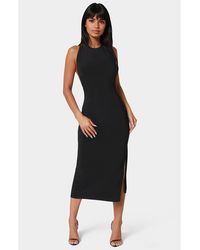 Bebe - High Neck Cowl Maci With Slit Dress - Lyst