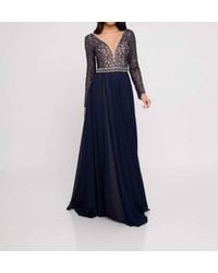 Terani - Lace Long Sleeved A-Line Gown - Lyst