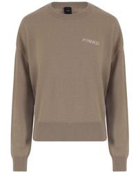 Pinko - Wool And Cashmere Logo Sweater - Lyst