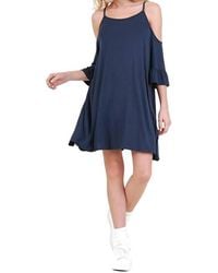 Umgee - Open Shoulder Ruffle Sleeve Dress - Lyst