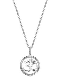 Judith Ripka Little Jewels White Topaz Om Charm Necklace - Metallic