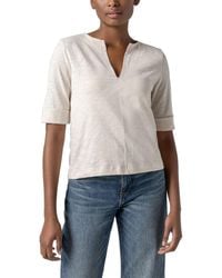 Lilla P - Cuff Sleeve Split Neck Sweater - Lyst