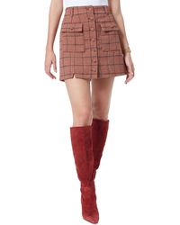 Sam Edelman - Cara Faux Leather Button Mini Skirt - Lyst