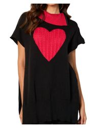 French Kyss - Zip Cowl Neck Heart Poncho - Lyst