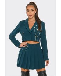 TRUEDAMES - Fashnzfab Pleated Skirt Set - Lyst