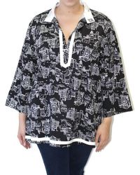 COLORS BY CARIBE - Contrast Trim Top -Plus - Lyst