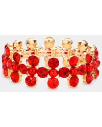 Fashnzfab - Bubble Stone Cluster Stretch Evening Bracelet - Lyst