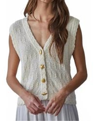 By Together - Knit Sweater V-Neck Button-Down Vest - Lyst