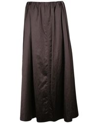 Alysi - Fluid Satin Maxi Skirt With Elastic Waistband And Side Pockets - Lyst
