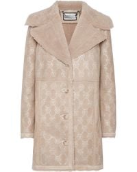 Philipp Plein - Shearling Oversize Coat Strass Monogram - Lyst