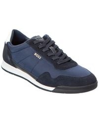 BOSS - Titanium Leather Sneaker - Lyst