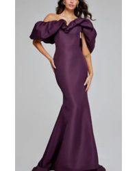 Jovani - Off-Shoulder Gown With Dramatic Ruffled Sleeves - Lyst