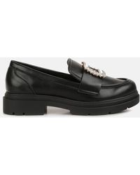 LONDON RAG - Bossi Faux Leather Loafers With Buckle Embellishment - Lyst