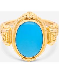 Konstantino - Limited 18k Yellow Gold And Turquoise Statement Dmk01123-18kt-137 - Lyst