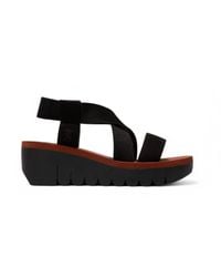 Fly London - Yabi922Fly Rose Cupido Leather Sandals Espadrille Platform Wedges - Lyst