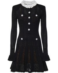 Self-Portrait - Embroidered Lace Mini Dress - Lyst