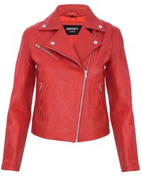 Infinity Leather - Smart Leather Biker Jacket-Matlock - Lyst