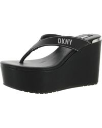 DKNY - Trina Thong Sandals Wedge Heel Wedge Heels - Lyst