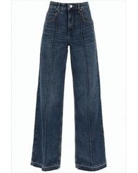 Isabel Marant - Wide-Leg Denim Pants With Vertical Seams - Lyst