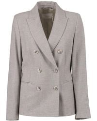 Peserico - Double-Breasted Tailored Jacket With Notched Lapel - Lyst