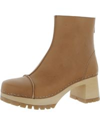 Swedish Hasbeens - Stitchy Boot Leather Lug Sole Ankle Boots - Lyst