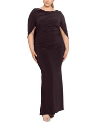 Betsy & Adam - Plus Ruched Polyester Evening Dress - Lyst