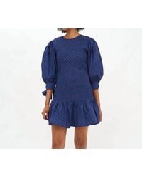 Oliphant - Smocked Tie Sleeve Mini Dress - Lyst