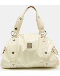 MCM - Crinkled Patent Leather Satchel - Lyst