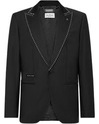 Philipp Plein - Wool/Satin Blazer Lord Fit Ls Studs - Lyst