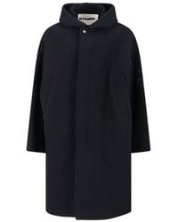 Jil Sander - Virgin Wool Coat With Logo Detail - Lyst