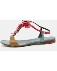 Sergio Rossi - Leather Flat Sandals - Lyst