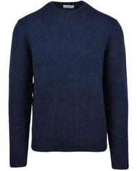 Ballantyne - Crew Neck Wool Sweater With Ribbed Detailing And Timeless Silhouette - Lyst