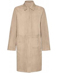 Ferragamo - Suede Trench Coat - Lyst