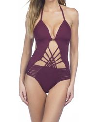 Kenneth Cole - Sexy Solid Push Up Cut Out One Piece Swimsuit - Lyst