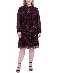 Signature By Robbie Bee - Plus Printed Knee Shift Dress - Lyst