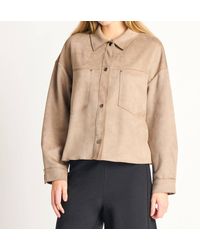 Dex - Faux Suede Button Front Jacket - Lyst