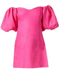 RHODE - Dali Puff Sleeve Mini Dress, Hot - Lyst