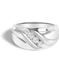 Haus of Brilliance - 925 Sterling 1/2 Cttw Diamond Channel Set 3-Stone Band Ring - Lyst
