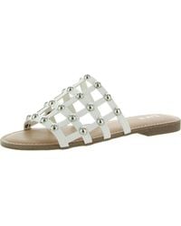 BarIII - Pecanna Faux Leather Open Toe Flat Sandals - Lyst
