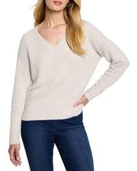 NIC+ZOE - Petite Tuck Stitch V-Neck Sweater - Lyst