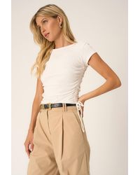 Project Social T - Lolita Side Ruched Sweater Rib Tee - Lyst