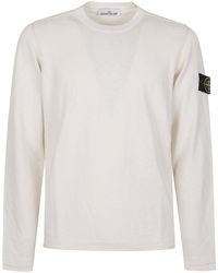 Stone Island - Basic Logo Long-Sleeve Cotton-Blend Sweater - Lyst
